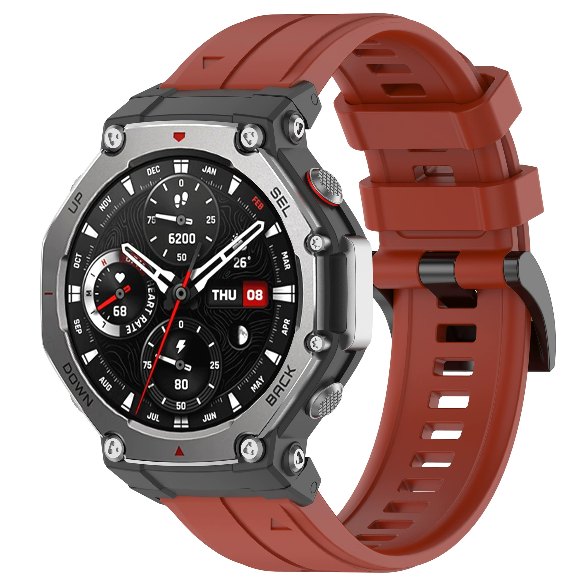 Силиконовый ремешок (Amazfit) T‑Rex3 Rex2, быстрая смена, обычная или утолщённая пряжка, много цветов