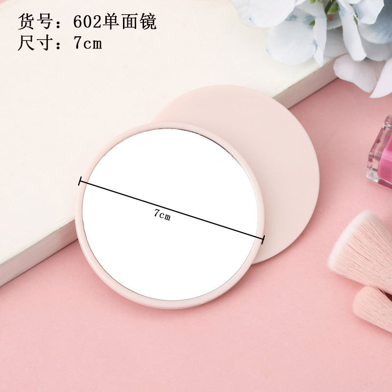 Espejo de maquillaje plegable de plástico con diseño de dopamina, espejo pequeño redondo, espejo de mano portátil de doble cara abatible, espejo plegable.