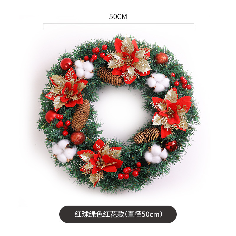 Navidad decoración Garland ratán 40/50/60cm Navidad decoración escena diseño puerta colgante ratán decoración suministros