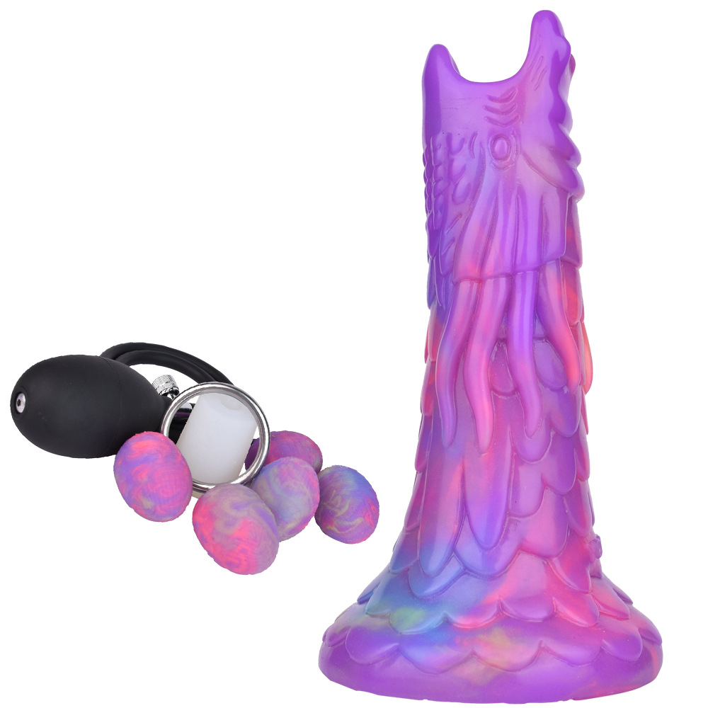 Colorido luminoso en forma de dispositivo de puesta de huevos vagina femenina incubación huevo puesta de silicona luminoso backroom plug masturbación juguetes sexuales