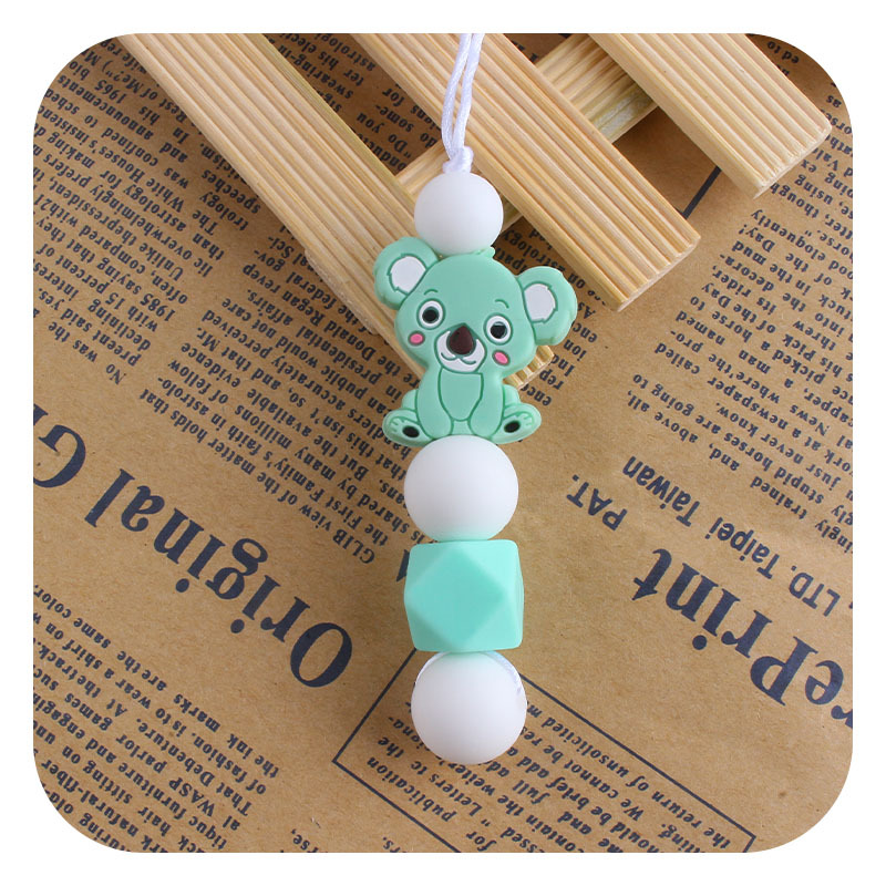 Bebé molar mordedor masticable colgante accesorios de joyería para niños mordedor palo dibujos animados silicona Koala teether collar