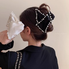 法式缎面超大号发夹女2025新款高端抓夹高级感高马尾后脑勺盘发夹