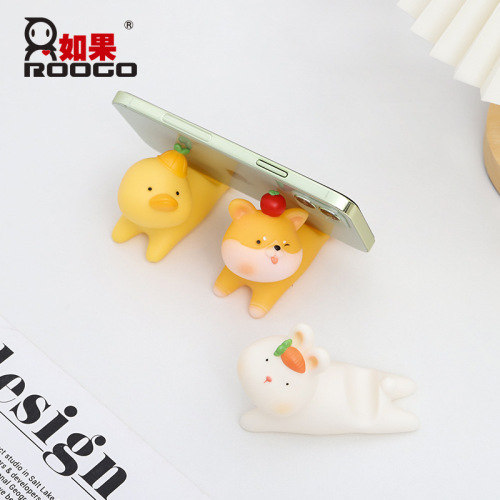 Cartoon Animal Rabbit Vinyl Mobile Phone Stand Ornament Creative Home Decoration Office Desktop Tablet Stand