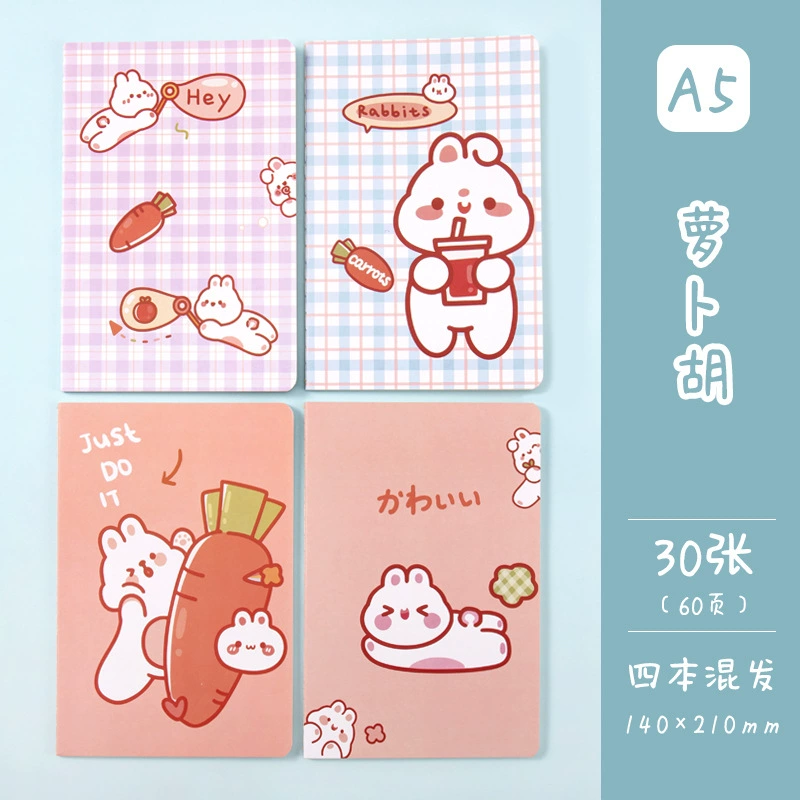 Cartoon notebook for students, book, laptop, print, scheduler
