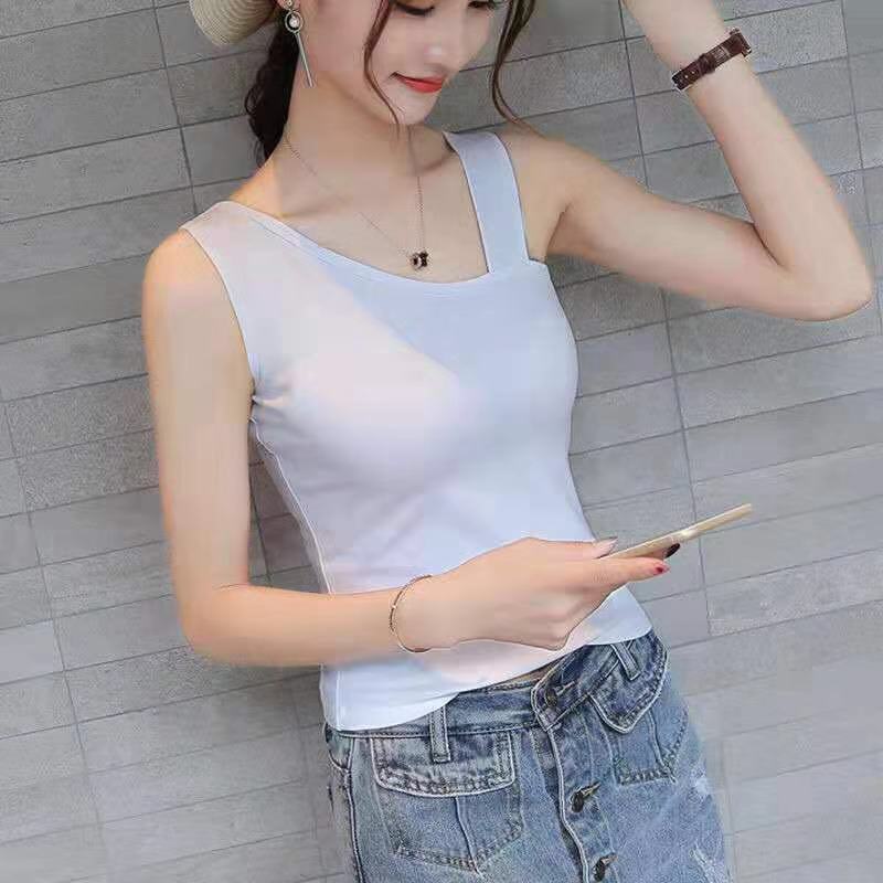 White [Slanted Shoulder Vest 901]