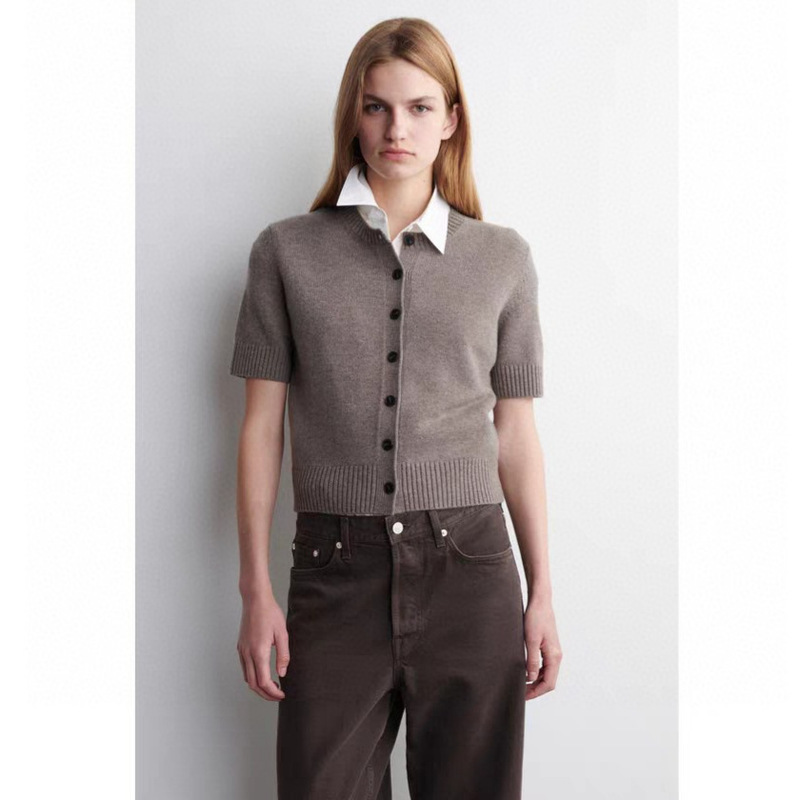 Cos Women's Mall Same Style Standard Version Merino Wool Short-Sleeved Cardigan Women's Sweater 2025 Autum New Product