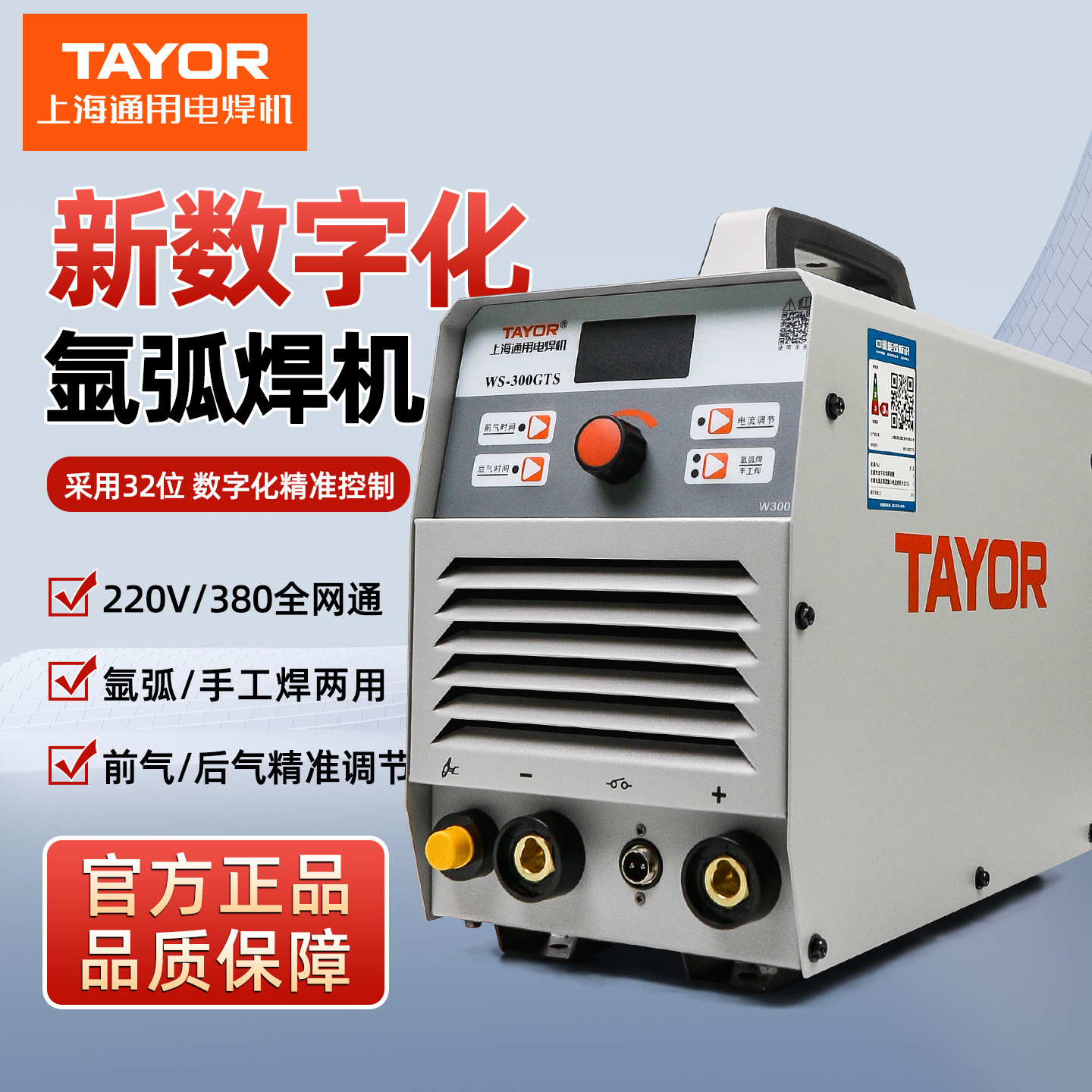 上海通用氩弧焊机WS300GTS两用工业级不锈钢220v/380电焊机全网通