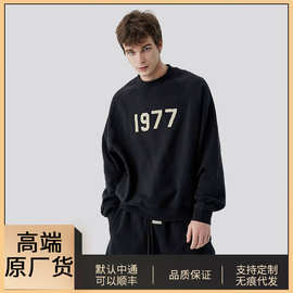 ESSENTIALS复线亲子装潮牌高街宽松加绒1977圆领卫衣大码情侣