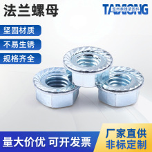 法兰螺母可做非标法兰带齿螺帽防滑螺母带垫加厚镀锌防松螺母厂家