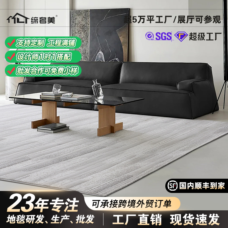 Alfombras modernas de lujo ligeras, alfombras anti-deslizantes de gran área para dormitorios fáciles de manejar, alfombras antibacterianas de alta calidad a prueba de agua