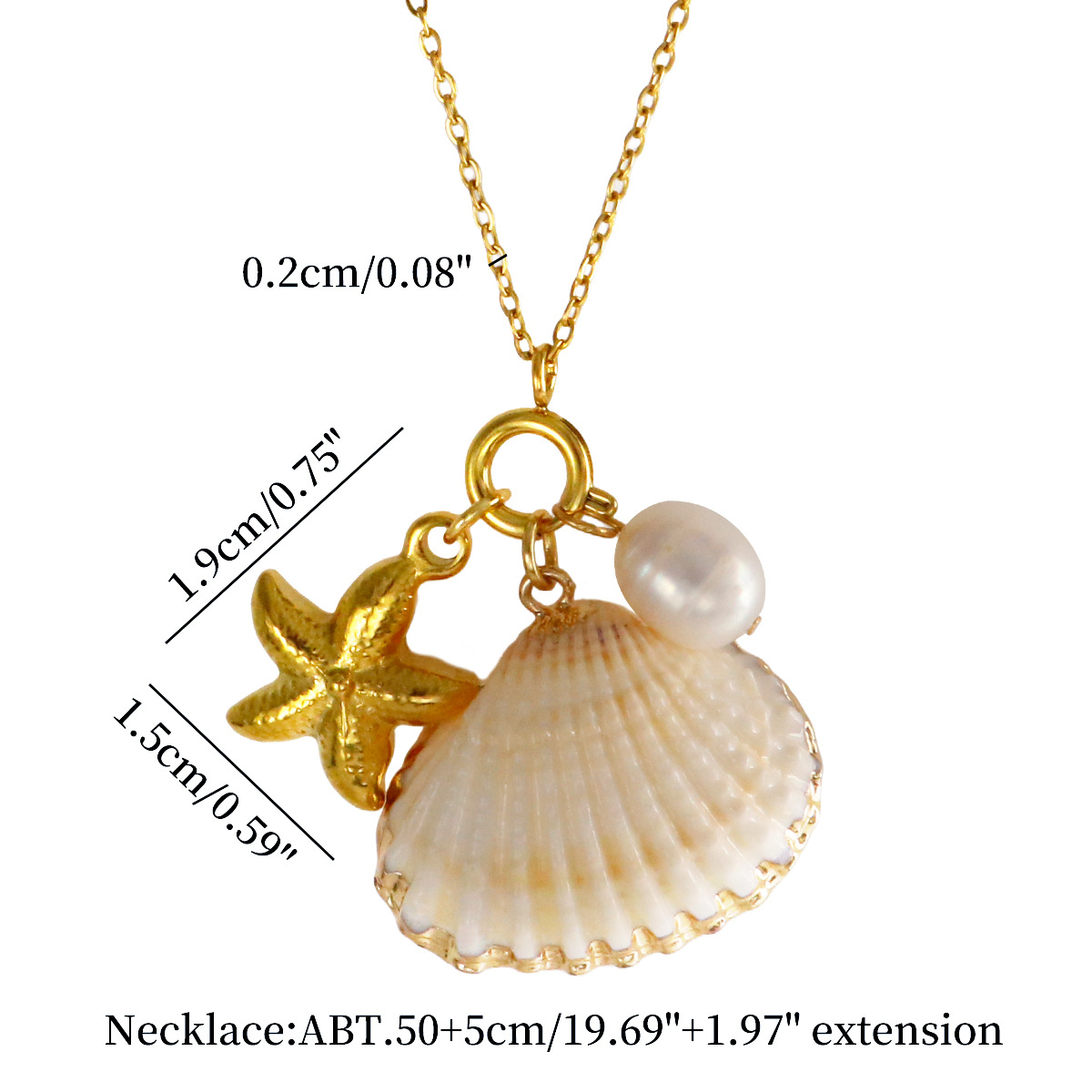 Women's Gender Pearl Design Wholesale Jewelry Casual Marine Style Starfish Shell Titanium Steel Pearl Bracelets Earrings Necklace