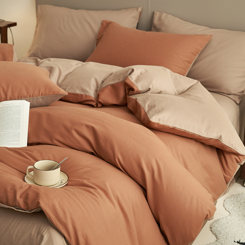 Cama de cuatro piezas de algodón 2025, nueva sábanas de algodón, colcha de cama, cama de cama, dormitorio de estudiantes, tres piezas