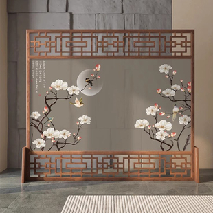 New Chinese Style Screen Partition Living Room Entrance Entrance Bedroom Blocking Home Office Solid Wood Entrance Door Facing the Door