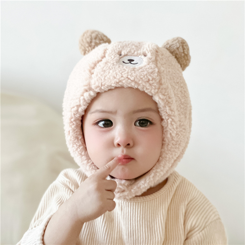 Sombreros para bebés en invierno, gorras de peluche coreanas para niños y niñas, gorras de peluche para niños, gorras de protección de oídos calientes, gorras de invierno para niños