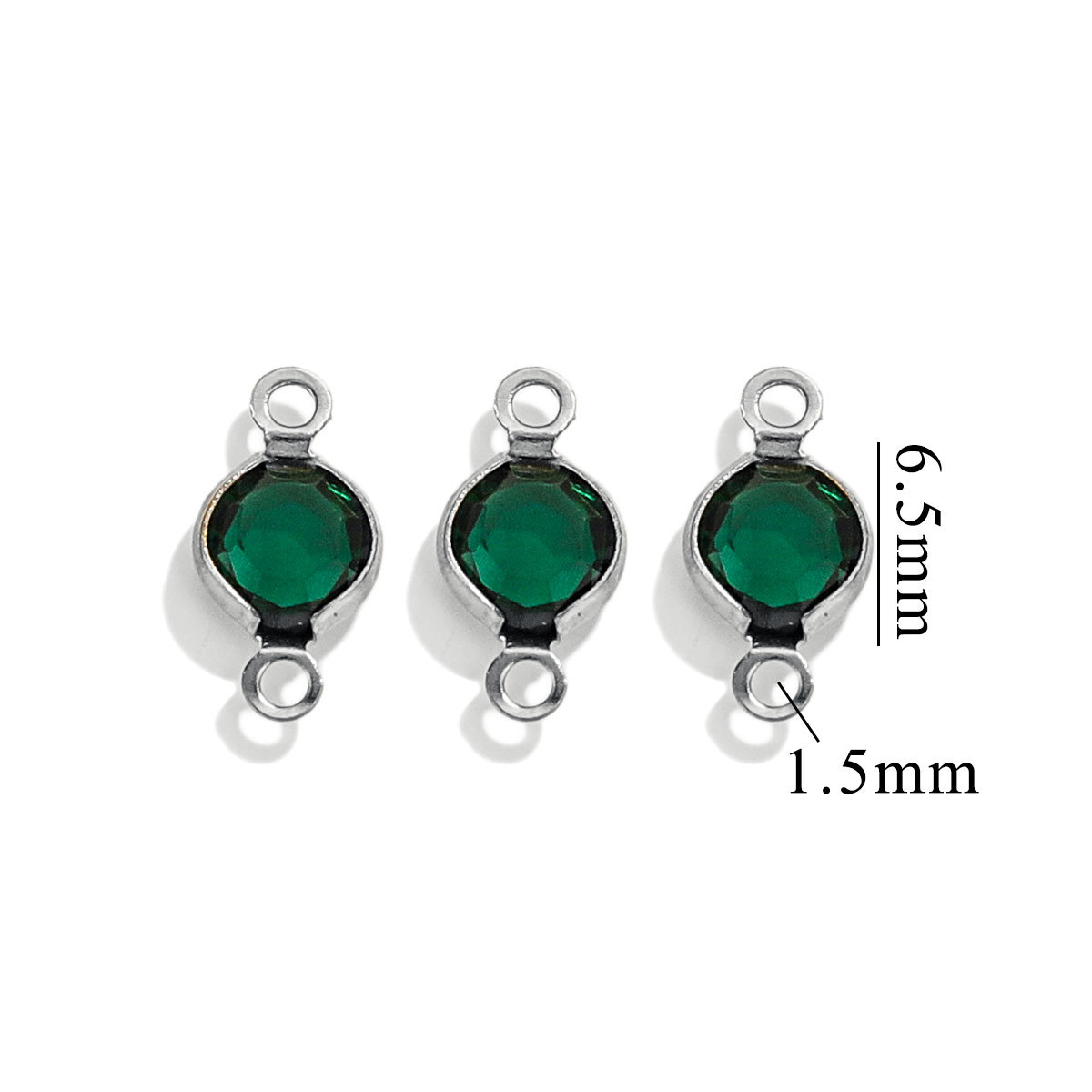 Accesorios redondos de acero inoxidable de color simple conector de cristal DIY joyería cadena collar de pulsera redonda