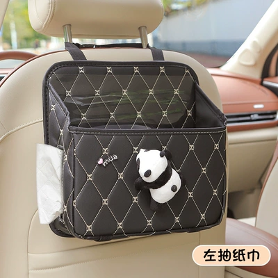 storage box seat back storage: Car storage bag/box - left-draw-papa-panda-multifunctional-storage-bag-black-comes-with-a-waterproof-bucket-no-specifications