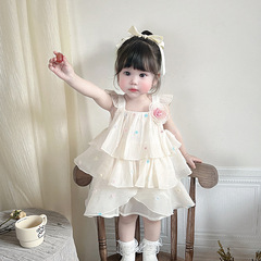 女の子のワンピース2025夏の新型赤ちゃんのケーキのスカート5252子供の女の子の王女のスカート