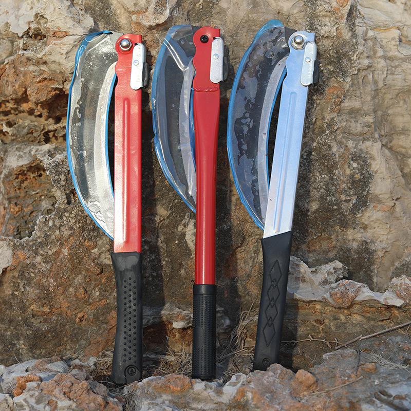 Hardware gardening agricultural tools folding sickle lawn mower portable sickle outdoor household sickle iron handle sickle