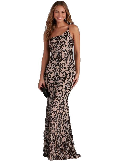 Transfronterizo europeo y americano nuevo elegante lentejuelas sexy oblicuo collar vestido banquete vestido de noche vestido largo