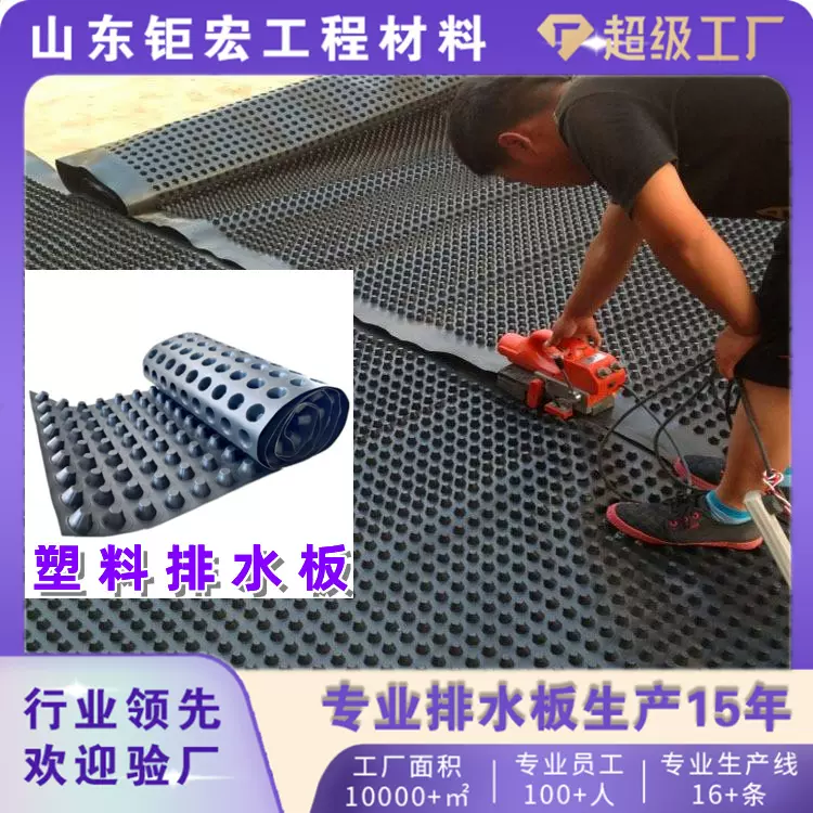 工厂生产排水板地下车库顶板疏水板滤水板种植屋面20高塑料排水板