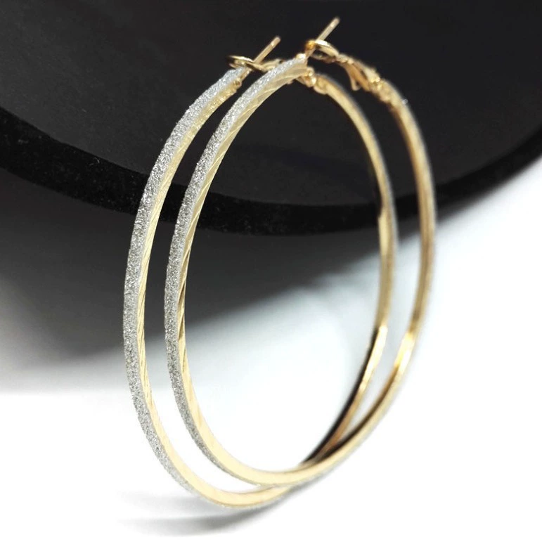 Earrings — European punk style, metallic twists and drops, gold/silver/black, lightweight