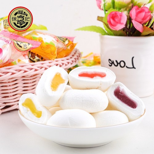 Xu Fu Ji Caramel Cotton Candy Fruit Gummy Wedding Gift Candy Mixed Flavors Bulk Children's Leisure Snacks