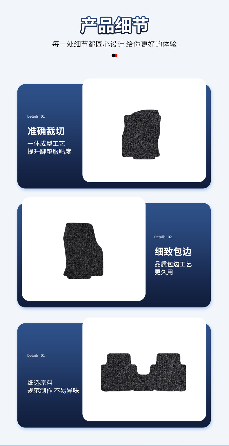 Suitable for Faw-Volkswagen 07-11 Magotan Nylon Car Floor Mats Nylon Trunk Mat Black Anti-Dirty Floor Mats
