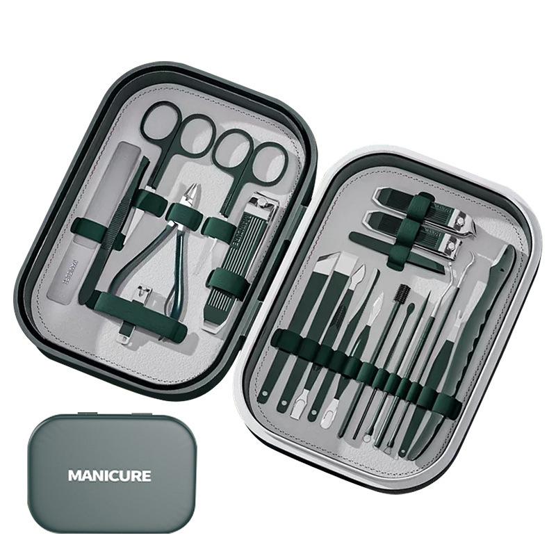 Pedicuría kit de manicure belleza piel muerta al por mayor cortador de uñas conjunto completo de pinzas de garganta de acero inoxidable manicure
