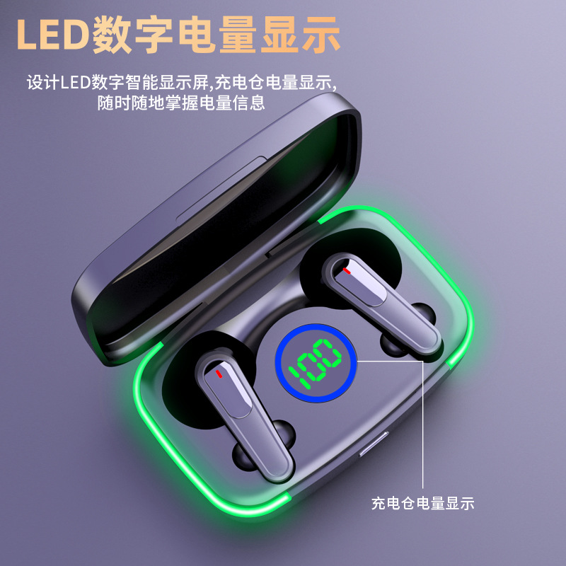 Transfronterizo nuevo M80 auricular Bluetooth inalámbrico pantalla de visualización digital inteligente de reducción de ruido fuente de alimentación móvil soporte de entrega de una sola pieza