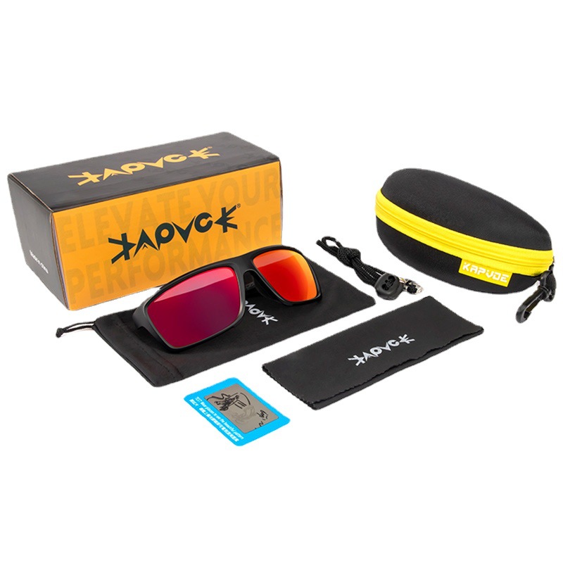 Nuevas gafas de sol polarizadas kapvoe, deportes al aire libre, gafas de ciclismo, gafas de sol de conducción con montura cuadrada, venta caliente transfronteriza