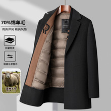 70羊毛呢大衣男外套中长款冬季高端商务加厚脱卸内胆双面呢子风衣
