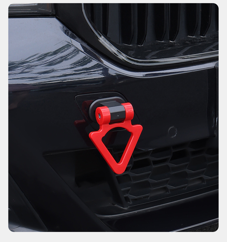 Cross-border automotive exterior modification round triangular hook and loop racing personalized trailer hook adhesive type universal car accessories