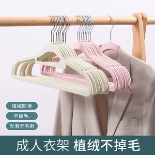 厂家直销植绒衣架家用成人儿童防滑晾衣架网红衣架无痕挂衣架批发