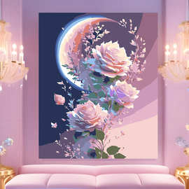 现货数字油画手工涂色diy 各种尺寸图片随机发货厂家直销跨境外贸