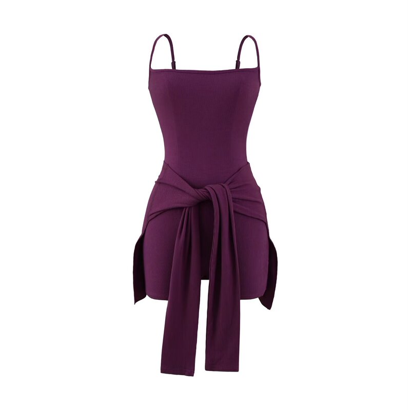 Sweet Spice Girl Summer Waist Strap Two-piece Set Sling Boomsuit Sleeveless Base Vest Threaded Slim-fit Top Sweet Spice Girl Summer Waist Strap Two-piece Set Sling Boomsuit Sleeveless Base Vest Threaded Slim-fit Top