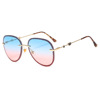 New fashion, frame colorless glorious glorious glittering sunglasses Luxury ladies metal sunglasses Cupid arrow love glasses