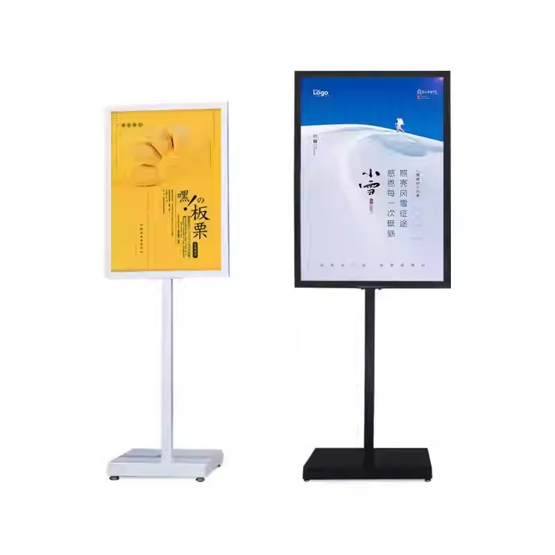 Estante de exhibición tipo piso vertical puerta cartelera de exhibición placa de kt soporte indicador sub-cartel de agua tarjeta de pie de Apple