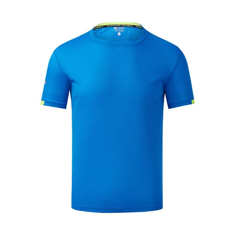 Hole blue round neck