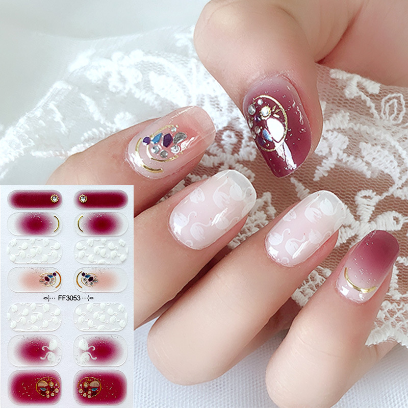 Pegatina de uñas de diamante de imitación 5D para hornear sin gel ins Halloween Navidad copo de nieve alce pegatina de uñas DIY pegatina de uñas