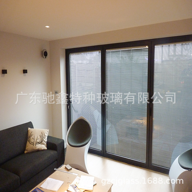 广东厂家生产内置中空百叶玻璃门 首创手动磁控27A可升降玻璃门窗