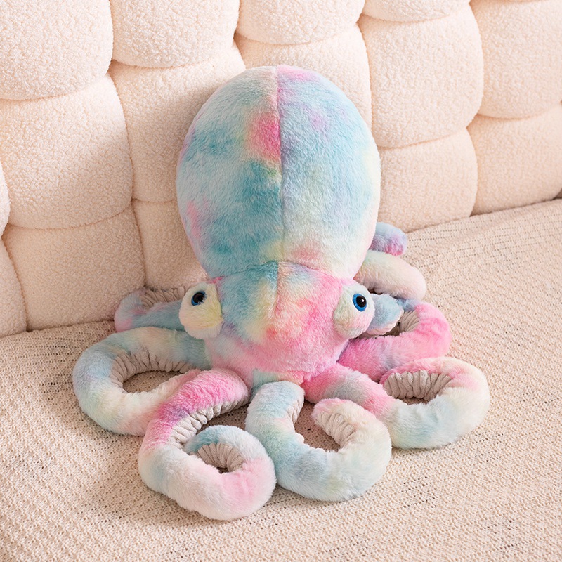 Muñecas de pulpo coloridas transfronterizas juguetes de peluche muñecas de octopus grandes almohada marina regalos del día de los niños
