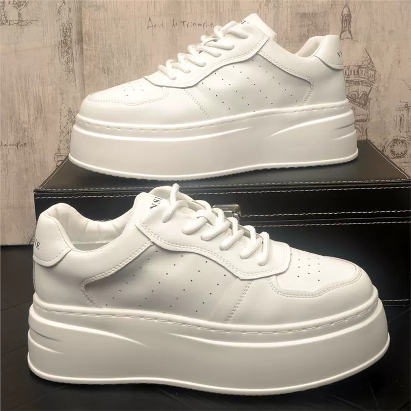 Мужские кроссовки европейского дизайна 2025 года, персонализированные, новые, на толстой подошве, нишевые, спортивные и повседневные, белые.