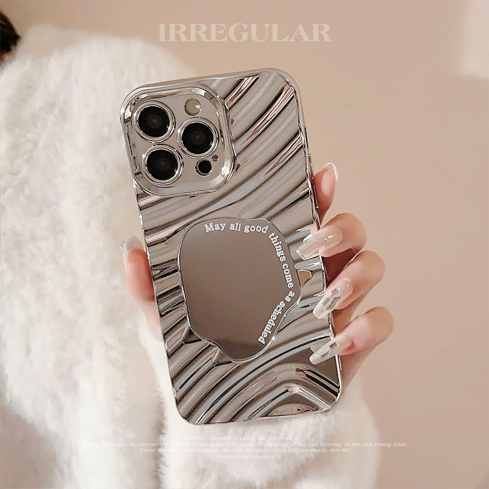Irregular Water Ripple Mirror Case For Iphone 15 14 Pro Max Luxury_voghion.com