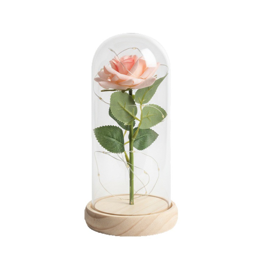 Rosas transfronterizas flores inmortales ramo de flores cubierta de vidrio regalo de día de San Valentín decoración de alta calidad regalo creativo del día de la madre