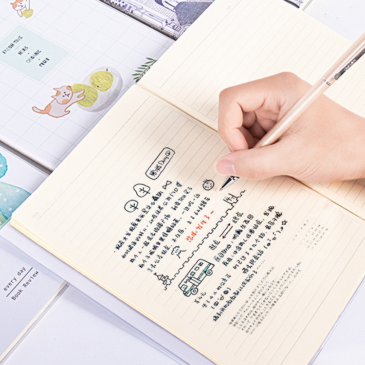 Cubierta de plástico personalizada cuaderno de notas personalizado cuaderno de notas de estudiantes logotipo creativo impreso cuaderno de notas