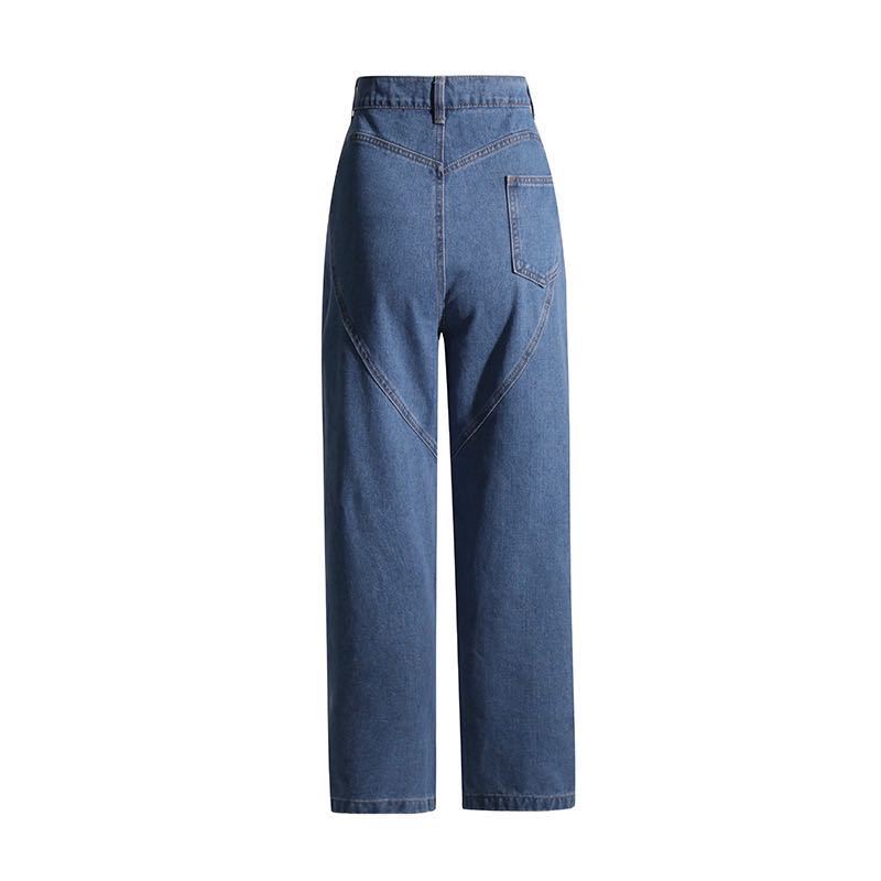 Damen High-waist Jeans Mit Strass Im Geraden Schnitt Modern_voghion.com
