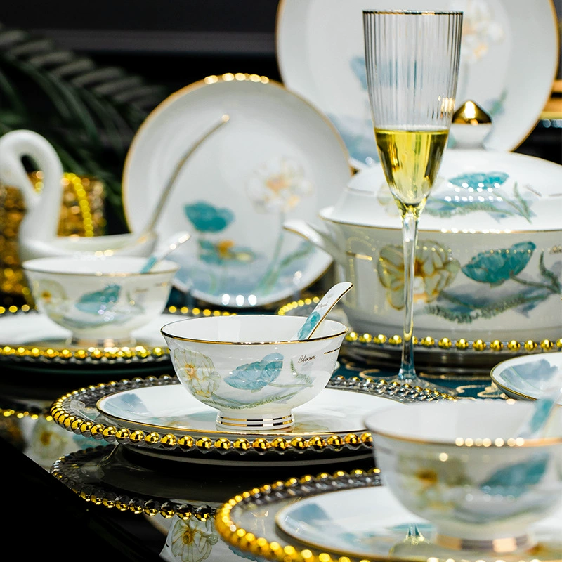 Ceramic set, high quality high-end tableware, light luxury style, full set