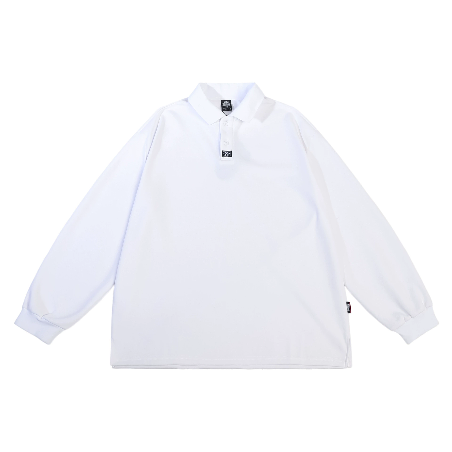 Плюс Размер Западного побережья Oldschool Chicano вышивка маленькая стандартная свободная бусина сплошной цвет с длинным рукавом POLO