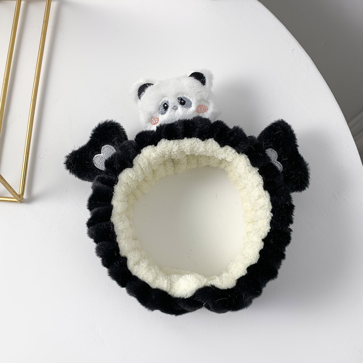 Otoño y invierno de peluche de jade de dibujos animados lavarse la cara correa de cabello adorable oso color combinación correa de cabello de muñeca impermeable adornamientos de cabello al por mayor