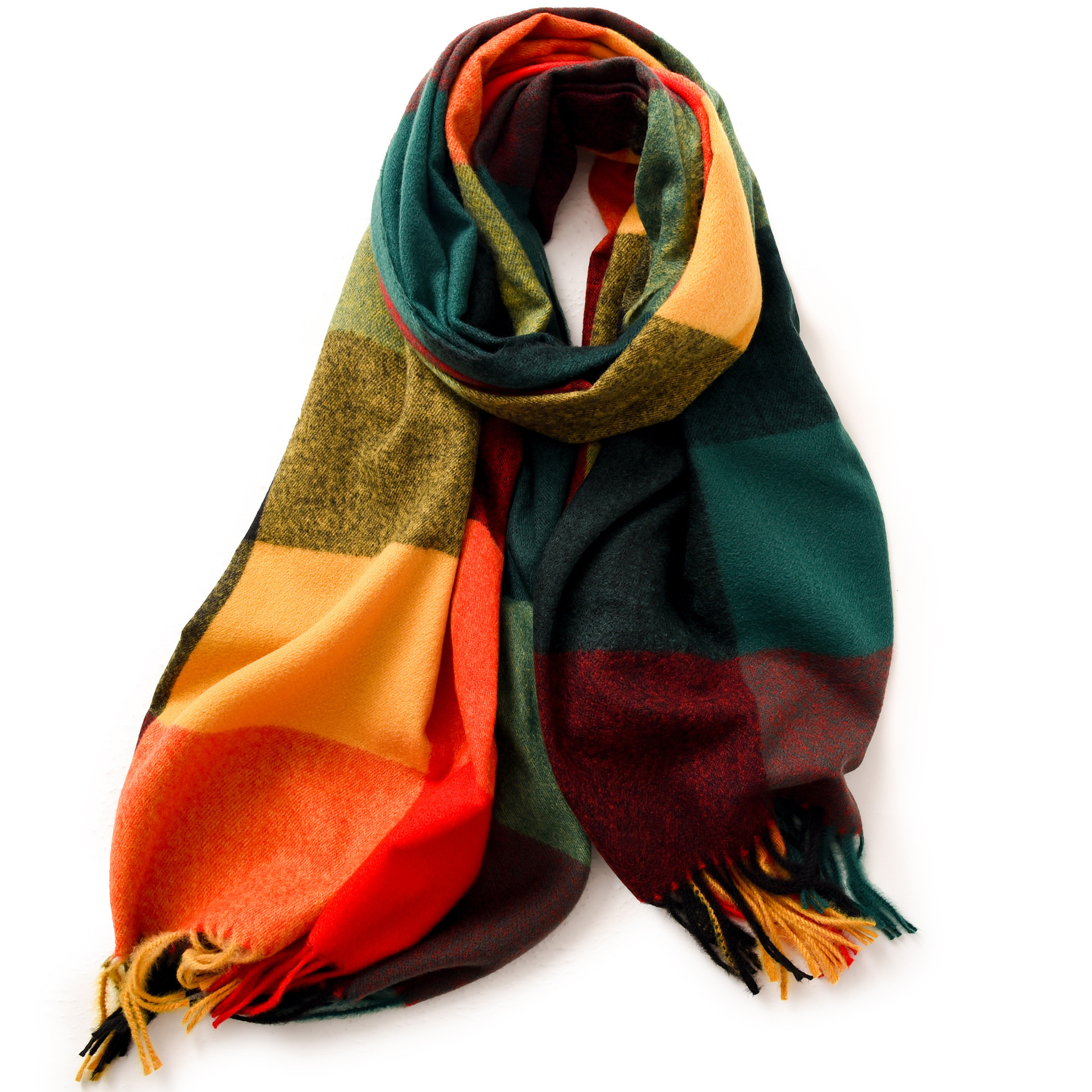 Buñuelo a cuadros para mujeres de otoño y invierno explosión de cachemira caliente buñuelo de oficina con buñuelo de alta calidad para mujeres de invierno